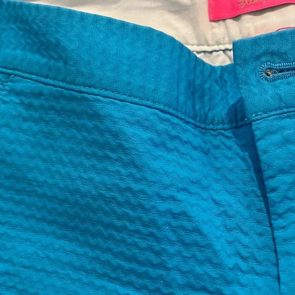 Lilly Pulitzer Vibrant Blue Scalloped High Waist Shorts - Picture 2 of 3